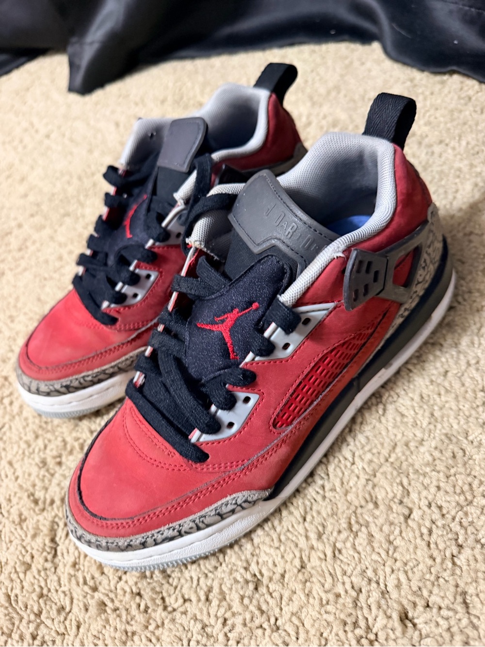 Jordan Low-Top Sneakers in Red, Black and Gray